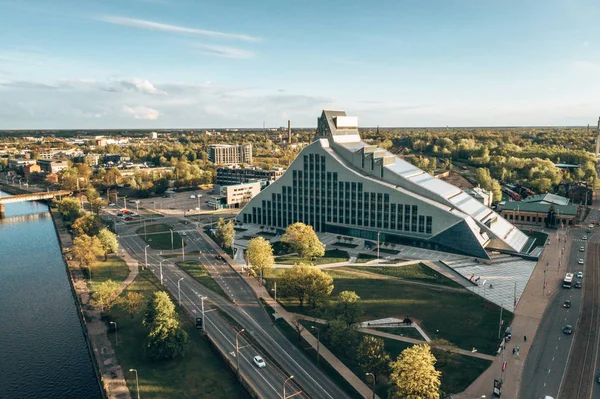 Рига Латвия Апреля 2019 Года Вид Латвийскую Национальную Библиотеку Риге — стоковое фото