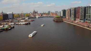 Amsterdam üzerinde inanılmaz hava görünümü.