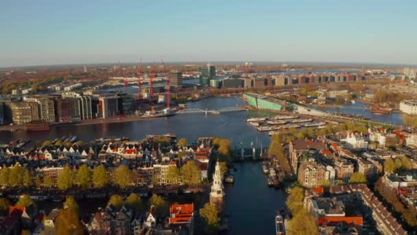 Amsterdam Netherlands May 2019 Beautiful Aerial View Amsterdam Narrow Canals — Stock Video