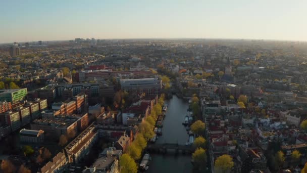 Amsterdam Netherlands May 2019 Beautiful Aerial View Amsterdam Narrow Canals — Stock Video