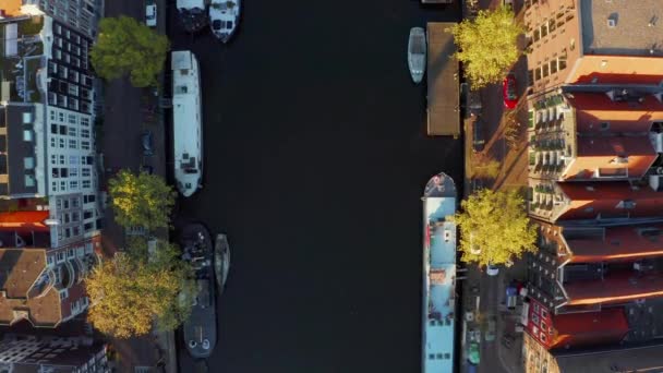 Amsterdam Nizozemsko Květen 2019 Krásný Letecký Pohled Amsterdamské Úzké Kanály — Stock video