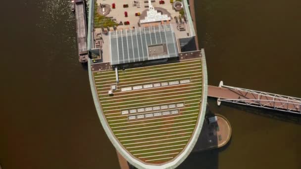 April 2019 Amsterdam Netherlands Luchtfoto Van Het Nemo Science Museum — Stockvideo