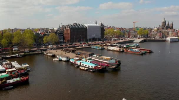 Удивительный Вид Воздуха Амстердам — стоковое видео