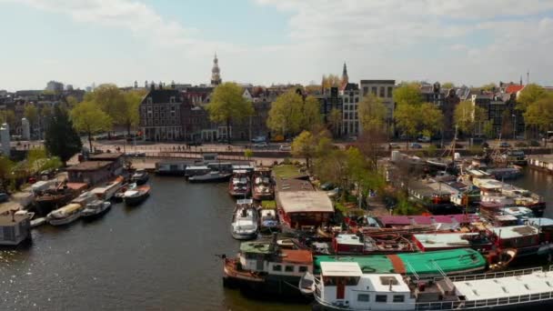 Удивительный Вид Воздуха Амстердам — стоковое видео