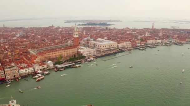 Ранним Утром Над Площадью Сан Марко Венеции Италия — стоковое видео