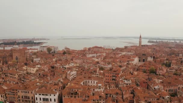 Prachtige Luchtfoto Venetië Italië San Marco Plaza View — Stockvideo