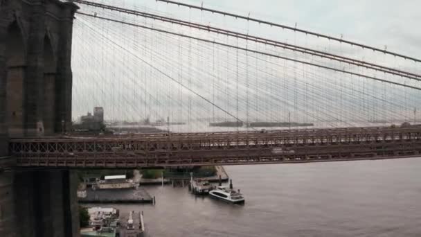 Verrazzano Verengt Brücke Brooklyn Und Staten Island — Stockvideo