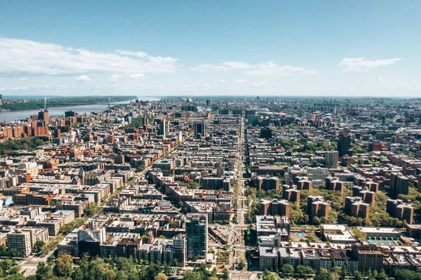 Aerial Szczegółowy Widok Manhattan Uptown Nowy Jork Górny Manhattan Rejon — Zdjęcie stockowe