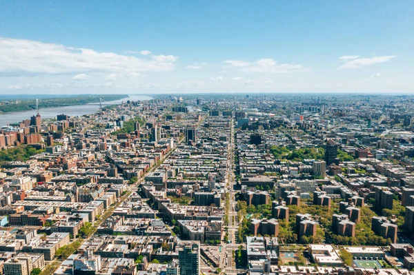 Letecký Pohled Město Manhattan New Yorku Horní Manhattan Okres Harlem — Stock fotografie