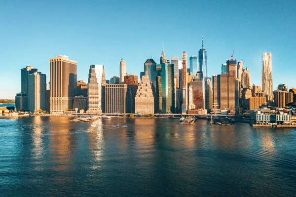 New York Verenigde Staten Skyline Met Brooklyn Washington Bridges Buurt — Stockfoto