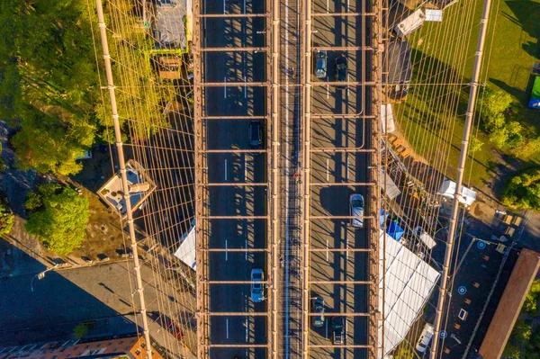 Famosa Skyline Centro Nova York Brooklin Bridge Luz Sol Início — Fotografia de Stock