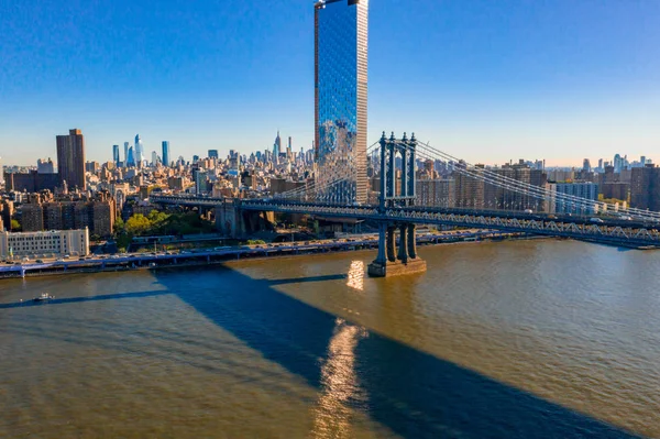 New York Stany Zjednoczone Ameryki Widok Lotu Ptaka Manhattan Bridge — Zdjęcie stockowe