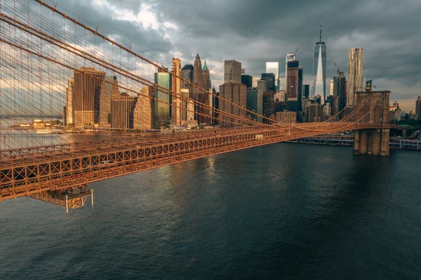 New York Verenigde Staten Van Amerika Bovenaanzicht Van Manhattan Bridge — Stockfoto