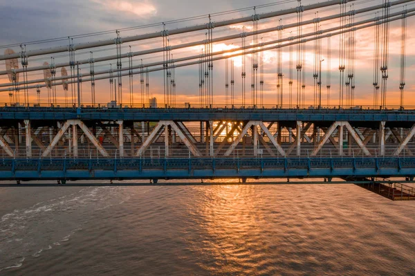 New York Vereinigte Staaten Von Amerika Luftaufnahme Der Manhattan Brücke — Stockfoto