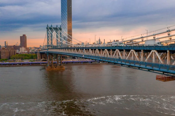 Nueva York Estados Unidos América Vista Aérea Sobre Puente Manhattan — Foto de Stock