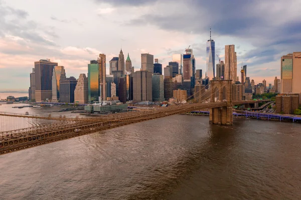 New York Verenigde Staten Van Amerika Bovenaanzicht Van Manhattan Bridge — Stockfoto