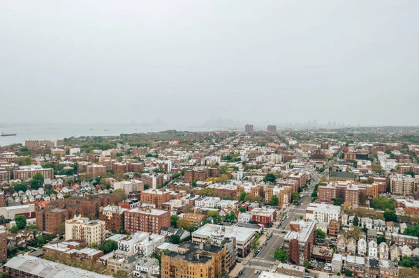 Aerial View Brooklyn District New York Cloudy Day — Stock Photo, Image