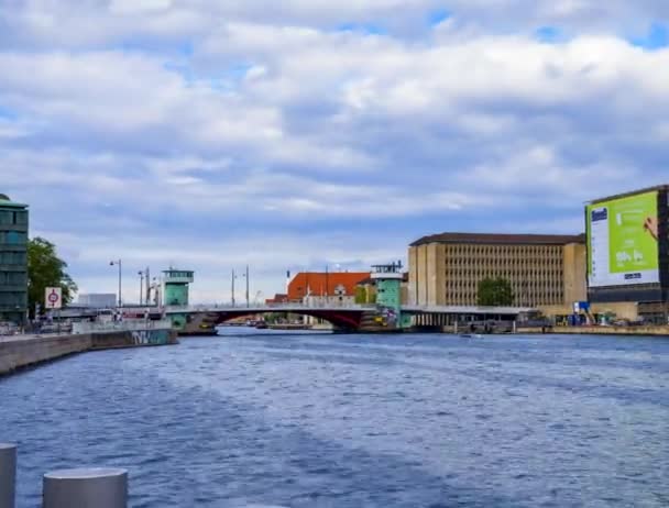 Koppenhága Csatorna Idő Telik Kilátás Hajók Elhaladó — Stock videók