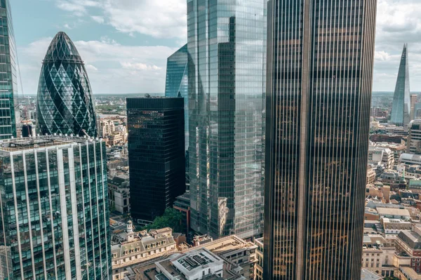 Beautiful Aerial View London City Huge Skyscrapers Old Buildings — Stock Photo, Image