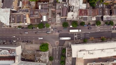 Londra'nın havadan panoramik şehir manzarası ve Thames Nehri manzarası, İngiltere, Birleşik Krallık