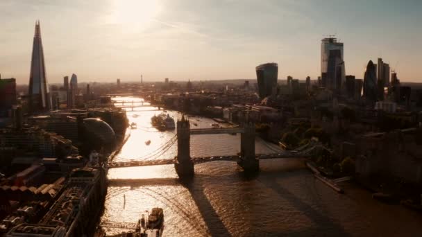 Prachtige Luchtfoto Van Het Centrum Van Londen Van Bovenaf Buurt — Stockvideo