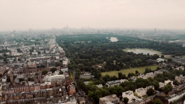 Bela Vista Aérea Horizonte Londres Com Parque Hyde Meio — Vídeo de Stock