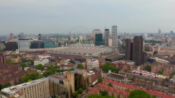 Krásný Letecký Výhled Londýnské Centrum Města Okolí Tower Bridge Mrakodrap — Stock video