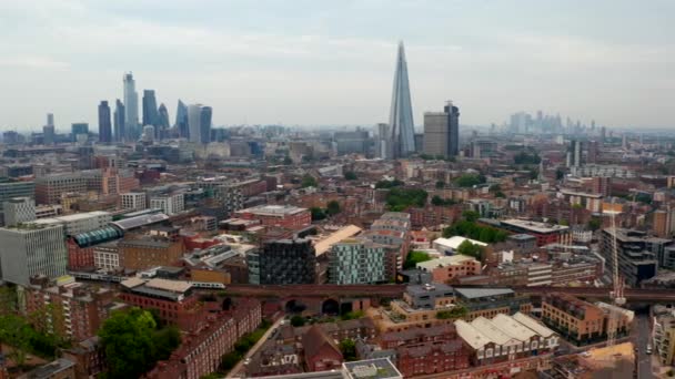 Aerial Panoramic Cityscape View London River Thames England United Kingdom — Stock Video