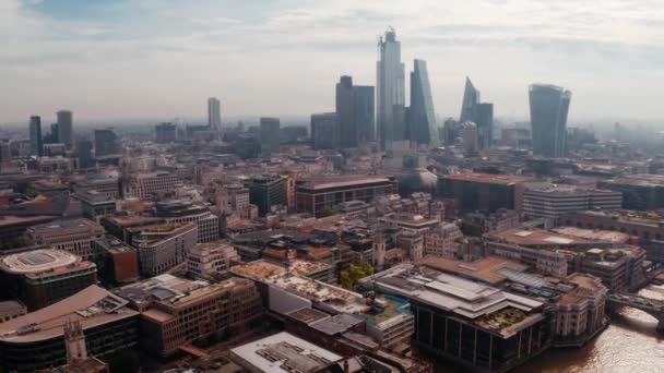 Letecký Panoramatický Pohled Londýn Řeku Temži Anglie Spojené Království — Stock video