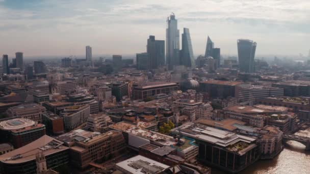 Εναέρια Πανοραμική Θέα Στον Αστικό Ορίζοντα Του Λονδίνου Και Του — Αρχείο Βίντεο