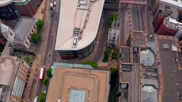 Luchtfoto Panoramisch Stadsgezicht Uitzicht Londen Rivier Theems Engeland Verenigd Koninkrijk — Stockvideo