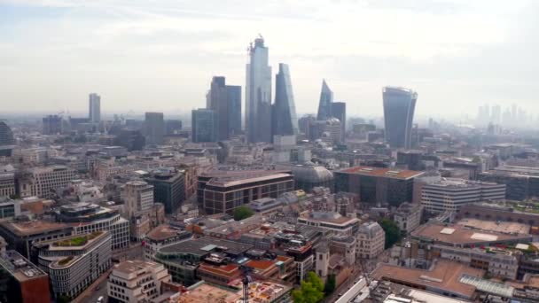 Εναέρια Πανοραμική Θέα Στον Αστικό Ορίζοντα Του Λονδίνου Και Του — Αρχείο Βίντεο