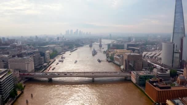 Vista Bonita Distrito Negócios Londres Com Muitos Arranha Céus Vista — Vídeo de Stock