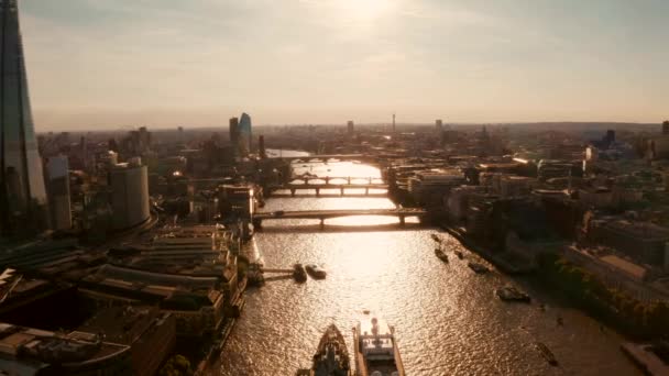 Wunderschöner Blick Auf Das Geschäftsviertel Von London Mit Vielen Wolkenkratzern — Stockvideo