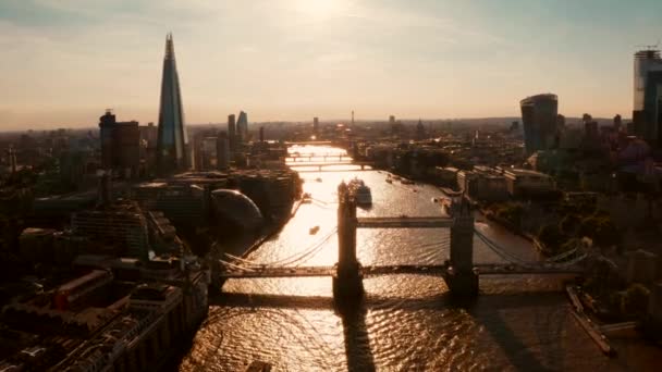 Bela Vista Aérea Centro Cidade Londres Partir Cima Perto Tower — Vídeo de Stock