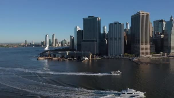 Vista Aérea Del Horizonte Nueva York Manhattan — Vídeos de Stock