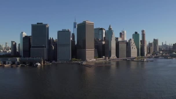 Aerial View New York City Skyline Manhattan — Stock Video