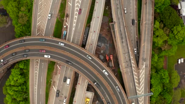 Intercambio Autopistas Nueva York Cerca Del Puente Verrazzano Narrows — Vídeo de stock