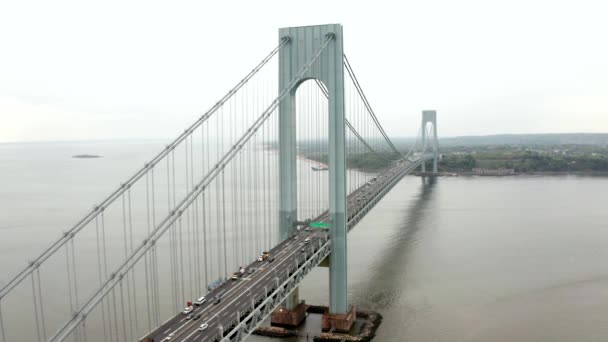 Verrazzano Estrecha Puente Brooklyn Las Islas Staten — Vídeo de stock
