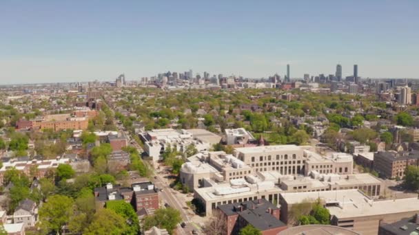 Gebouwen Voetpaden Harvard Yard Aan Harvard University Cambridge Massachusetts — Stockvideo