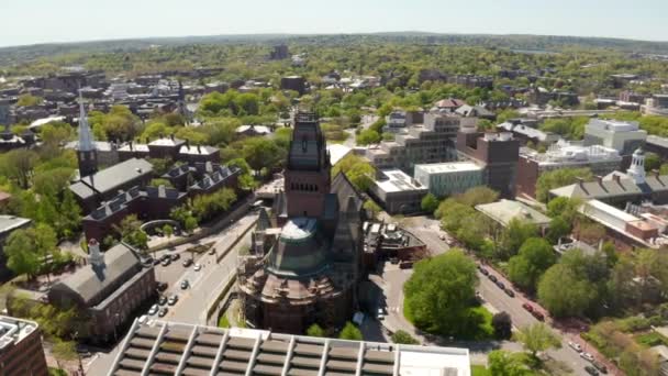 Binalar Harvard Yard Harvard Üniversitesi Cambridge Massachusetts Yürüyüş Yolları — Stok video