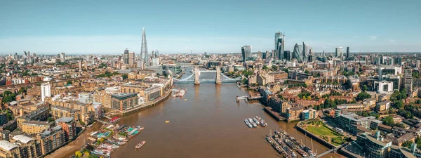 Vista Arial Londres Com Rio Tâmisa Perto Tower Bridge Distrito — Fotografia de Stock