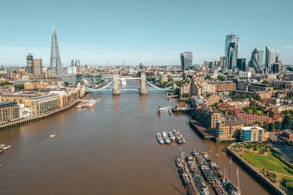 Arial View Van Londen Met Rivier Thames Buurt Van Tower — Stockfoto