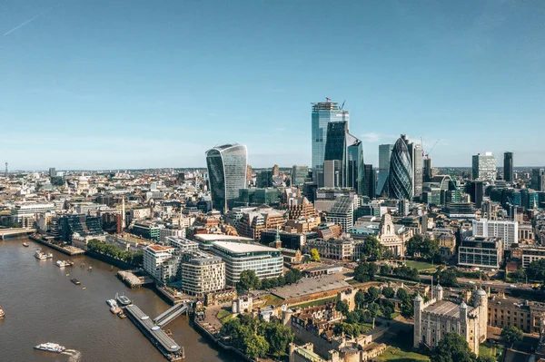 Arial View Van Londen Met Rivier Thames Buurt Van Tower — Stockfoto
