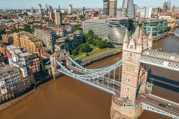 Tower Bridge Londres Reino Unido Dia Brilhante Sobre Londres Abertura — Fotografia de Stock