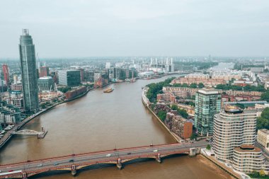 Londra şehrinin havadan görünüşü, Birleşik Krallık.