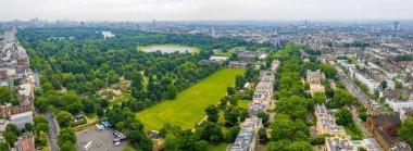 Londra 'da Hyde Park güzel havadan görünümü, Ingiltere. 