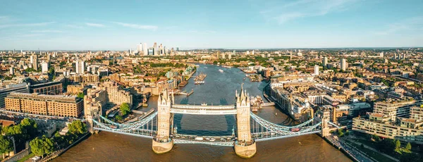 Вид Тауэрского Моста Сверху Реку Тэймс Лондоне Великобритания — стоковое фото