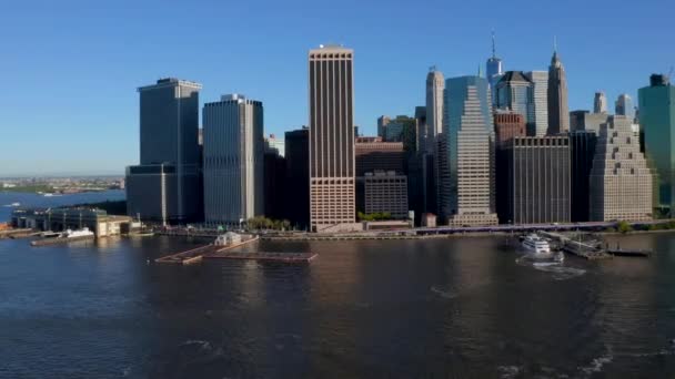 Flygbild Över New Yorks Skyline Manhattan — Stockvideo