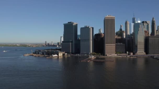 Flygbild Över New Yorks Skyline Manhattan — Stockvideo